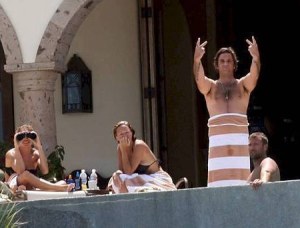 Robbie's priestly robes seemed a little small and what is that stain on the front? OK I've been advised by my legal team to take this no further!