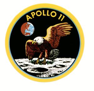 The crew of Apollo 11 chose this, did you notice that the Eagle that represents America carries an olive branch representing peace?