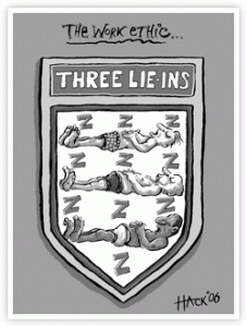 The new England badge, three lie ins presumably!
